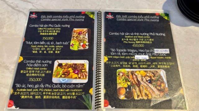Menu Phố Nướng