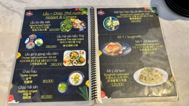 Menu Phố Nướng