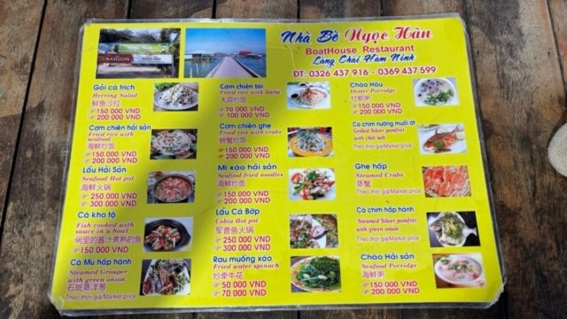 Menu Nhà bè Ngọc Hân