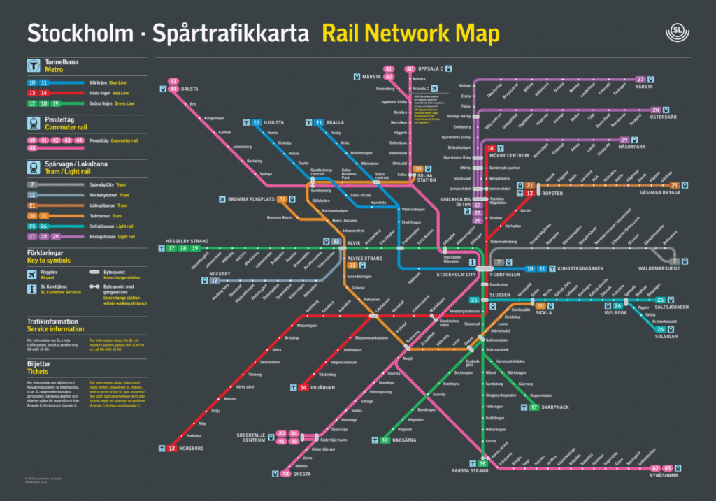 Stockholm Metro Network Map