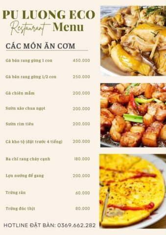 Menu Pu Luong Eco Garden