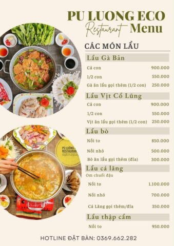 Menu Pu Luong Eco Garden