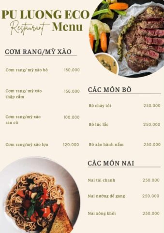 Menu Pu Luong Eco Garden