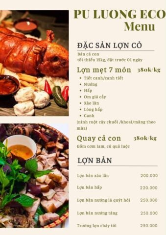 Menu Pu Luong Eco Garden