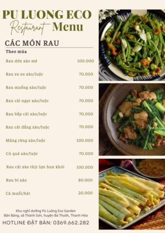 Menu Pu Luong Eco Garden