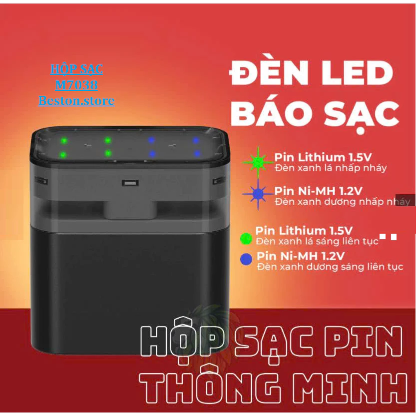 Bộ sạc pin 1.2V và 1.5V Beston