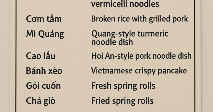 Từ điển Ẩm thực Việt – English for Food Lovers